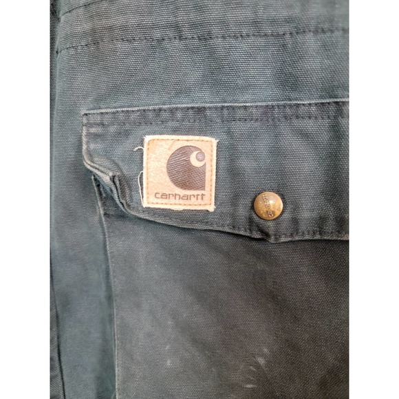 Vintage Carhartt Barn /Chore Zip and Snap Up Jacket Men's XL Green Cotton 1999 - Picture 4 of 10